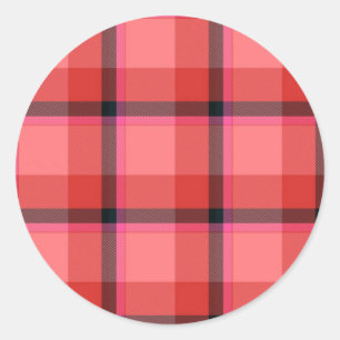 Sticker Rond Design Tartan