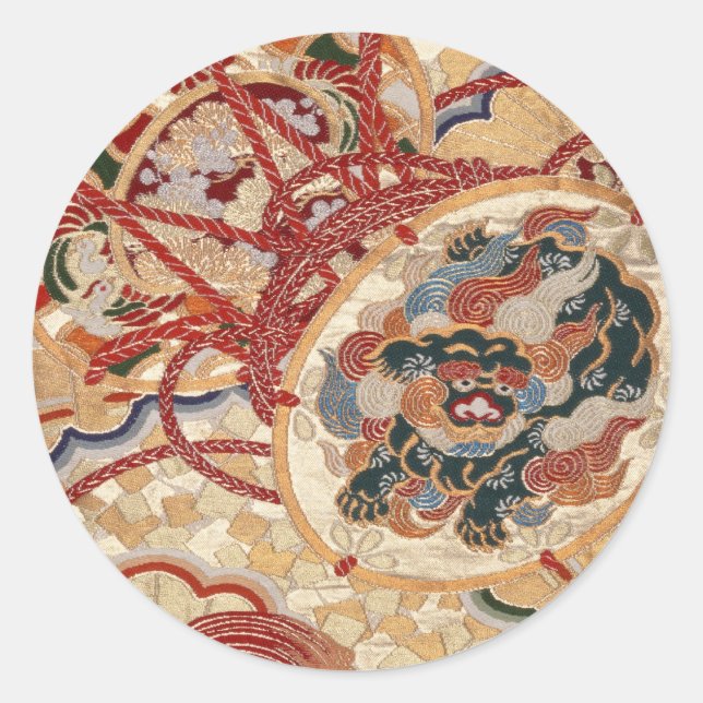 Sticker Rond Design traditionnel japonais (Devant)