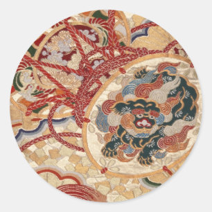 Sticker Rond Design traditionnel japonais