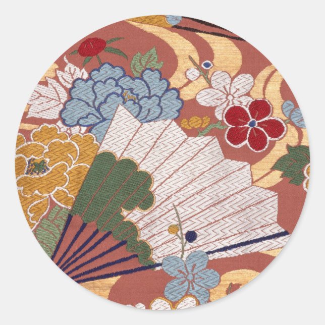 Sticker Rond Design traditionnel japonais (Devant)