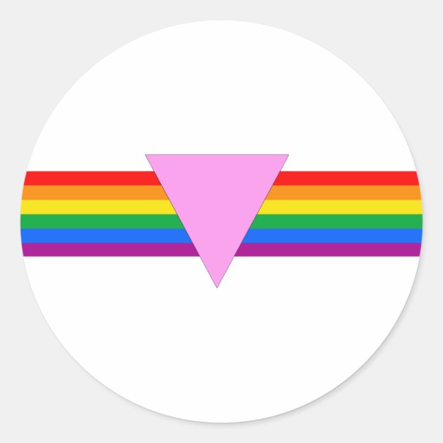 Sticker Rond Design triangle gay pride (Devant)