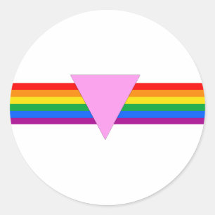 Sticker Rond Design triangle gay pride