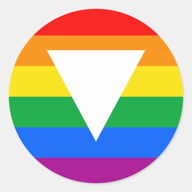 Sticker Rond Design triangle gay pride (Devant)