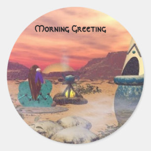 Sticker Rond Designs amérindiens