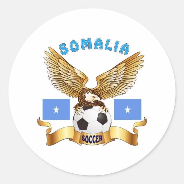 Sticker Rond Designs de football somalien (Devant)