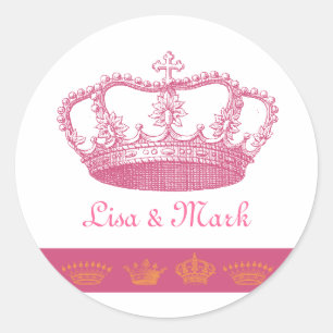 Sticker Rond Designs de la Couronne - rose
