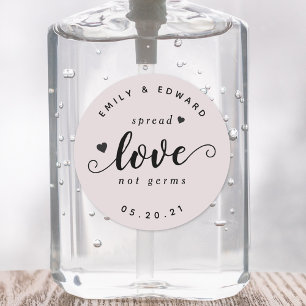 Sticker Rond Désinfectant pour mains de mariage rustique modern