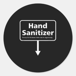 Sticker Rond Désinfectant pour mains pour hommes - Humour adult