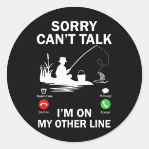 Sticker Rond Désolé, je ne peux pas parler, je suis sur mon aut