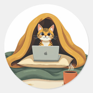 Sticker Rond Désolé je suis en retard Je ne voulais pas venir C