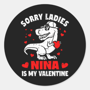 Sticker Rond Désolé Mesdames Nina Est Ma Saint-Valentin Garçon