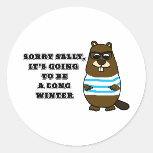 Sticker Rond Désolé Sally, long hiver