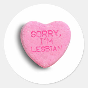 Sticker Rond Désolée, je suis lesbienne