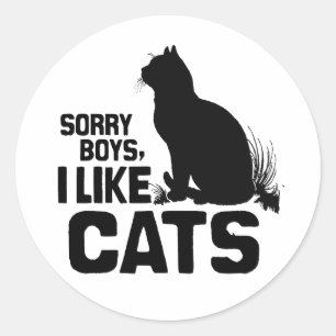 Sticker Rond DÉSOLÉS LES GARS J'AIME LES CHATS -.png