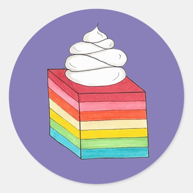 Sticker Rond Dessert de salade rétro-arc-en-ciel de sept couche (Devant)