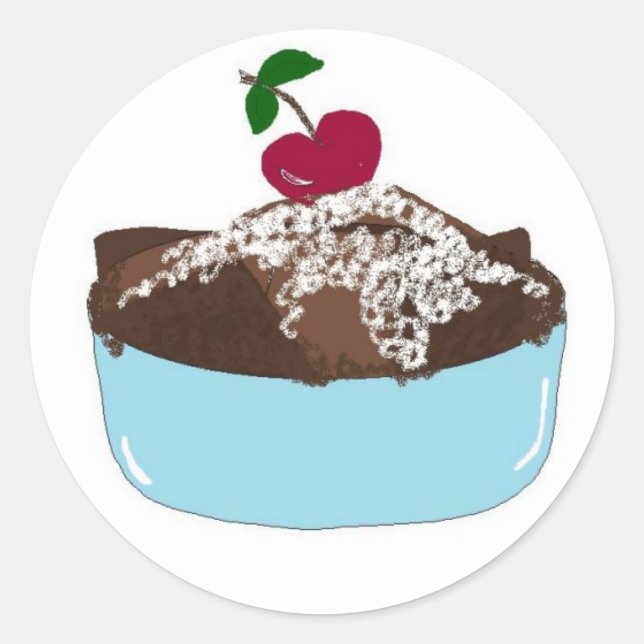 Sticker Rond Dessert de trifle au chocolat (Devant)