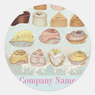 Sticker Rond dessert vert menthe biscuits chocolat bonbon