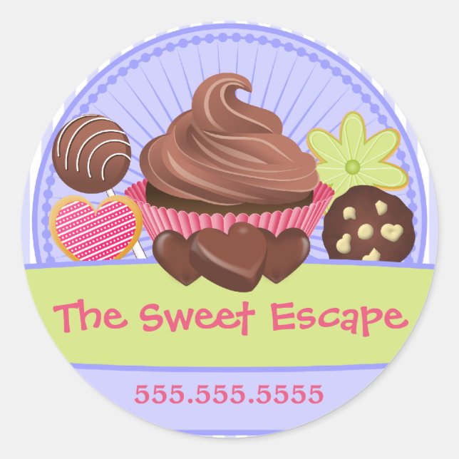Sticker Rond Desserts Sucrés Boulangerie Cachets (Devant)