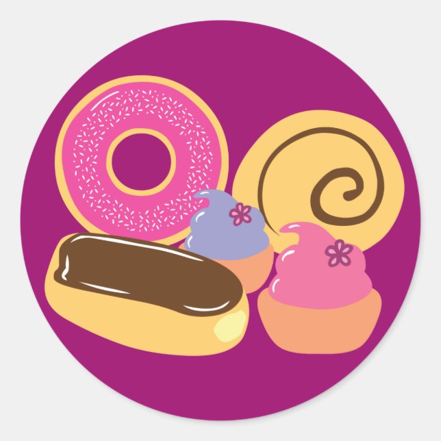 Sticker Rond Desserts tellement doux (Devant)
