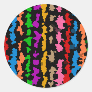 Sticker Rond Dessin abstrait irrégulier coloré noir