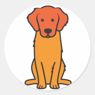 Sticker Rond Dessin animé de Golden Retriever