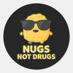 Sticker Rond Dessin animé drôle de nuggets de poulet Nugs pas d