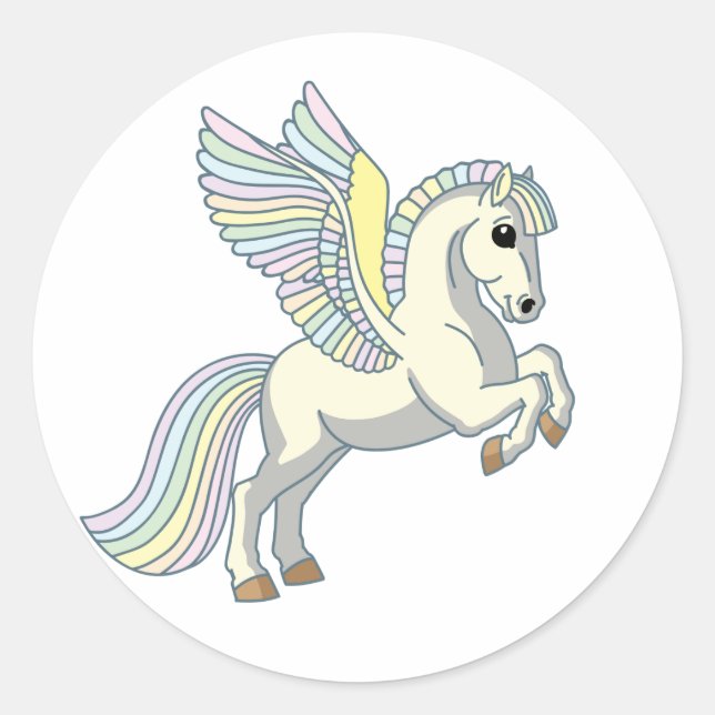 Sticker Rond dessin animé pegasus (Devant)