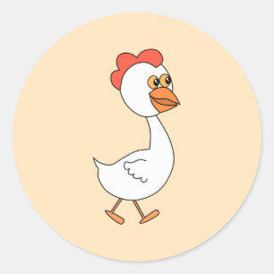Sticker Rond Dessin au poulet.