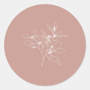 Sticker Rond dessin au trait eucalyptus