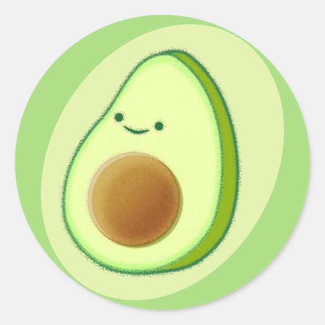 Sticker Rond Dessin Avocado mignon (Devant)