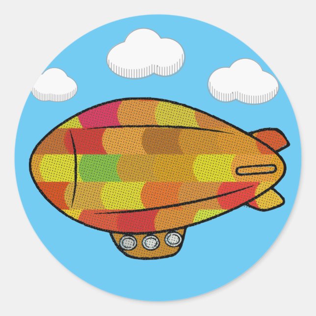 Sticker Rond Dessin Blimp Style Vintage (Devant)