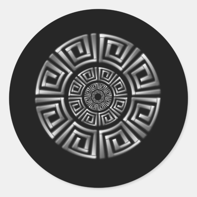 Sticker Rond Dessin circulaire grec (Devant)
