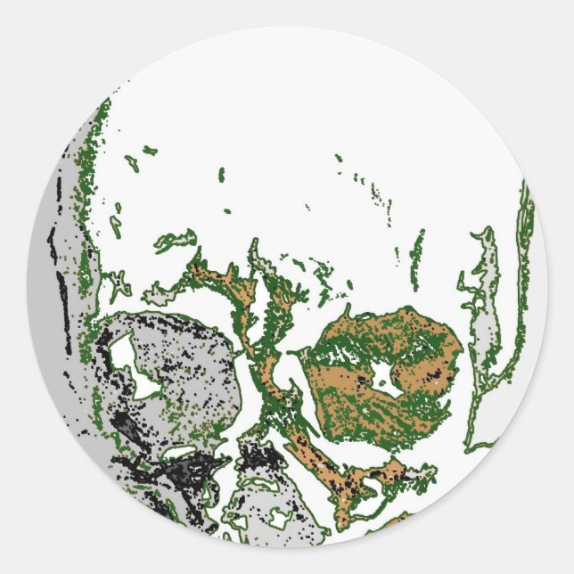 Sticker Rond Dessin crâne (Devant)