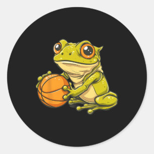 Sticker Rond Dessin Crapaud Grenouille Crâne Joueur Animal Art