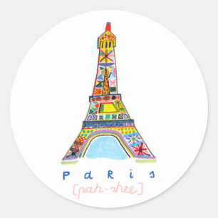 Sticker Rond Dessin de bout de feutre de Paris