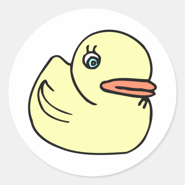Sticker Rond Dessin de canard jaune tiré (Devant)