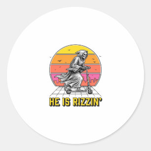 Sticker Rond Dessin de chemise de scooter de moissonneur drôle