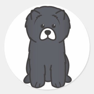 Sticker Rond Dessin de Chien Chow Chow