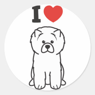 Sticker Rond Dessin de Chien Chow Chow