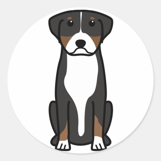 Sticker Rond Dessin de Chien de Montagne (Devant)