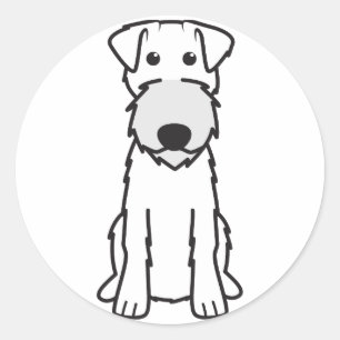 Sticker Rond Dessin de Chien Terrier irlandais