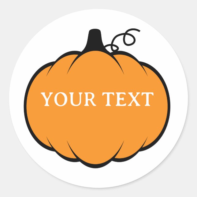 Sticker Rond Dessin de citrouille de saison automnale Texte mod (Devant)