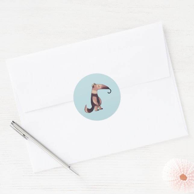 Sticker Rond Dessin de dessin animé (Enveloppe)
