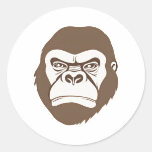 Sticker Rond Dessin de dessin de Gorilla