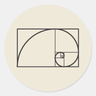 Sticker Rond Dessin de géométrie minimale à spirale dorée