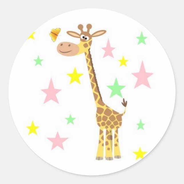 Sticker Rond dessin de girafe (Devant)
