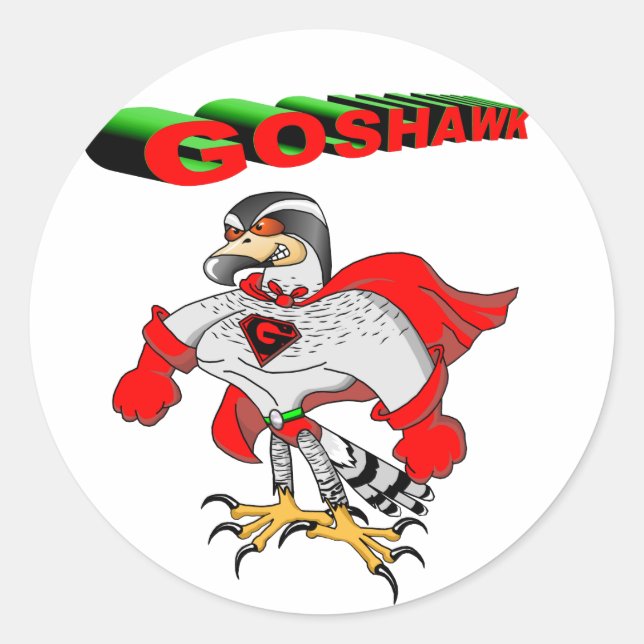 Sticker Rond Dessin de Goshawk (Devant)