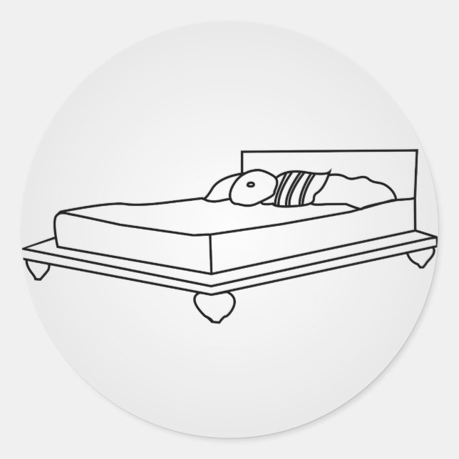 Sticker Rond Dessin de meubles de chambre (Devant)