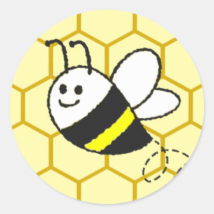Sticker Rond Dessin de nid d'abeille à miel