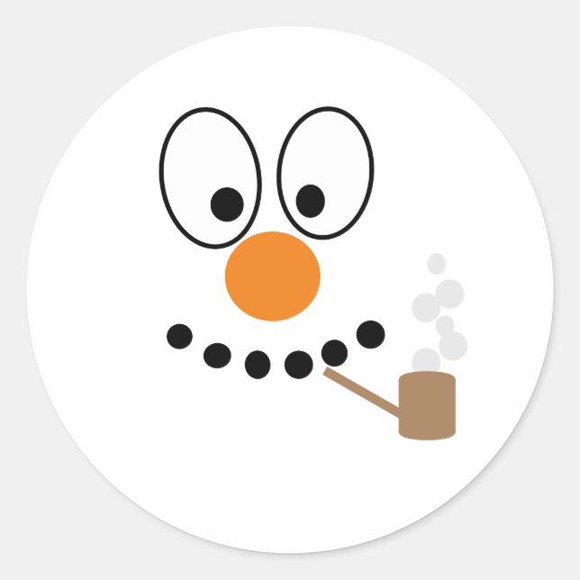 Sticker Rond Dessin de Noël amusant Snowman (Devant)